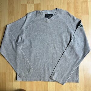 Abercrombie & Fitch Vintage Y2K‎ Heather Gray Raglan V-Neck Pullover Large